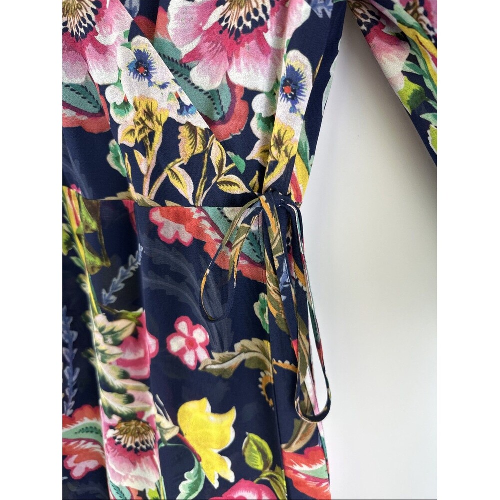 Soft Surroundings Samantha Maxi Dress Floral Faux Wrap Boho Whimsy Ruffle V-Neck - Picture 6 of 16